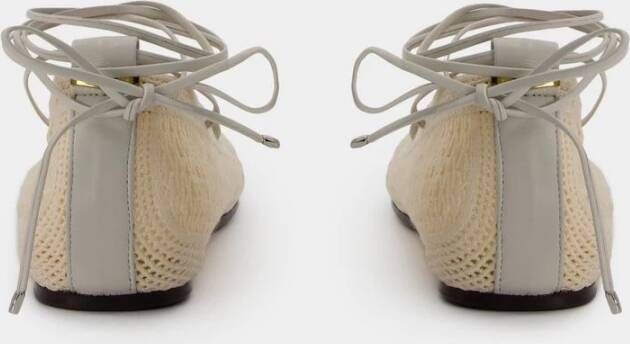 Isabel marant Beige Katoenen Ballerinas Slip-On Ronde Neus Beige Dames