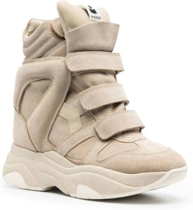 Isabel Marant Beige Panel Sneakers met Verborgen Sleehak