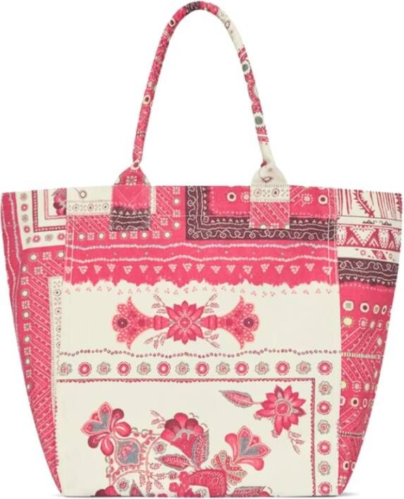 Isabel Marant Bloemenprint Framboosroze Schoudertas