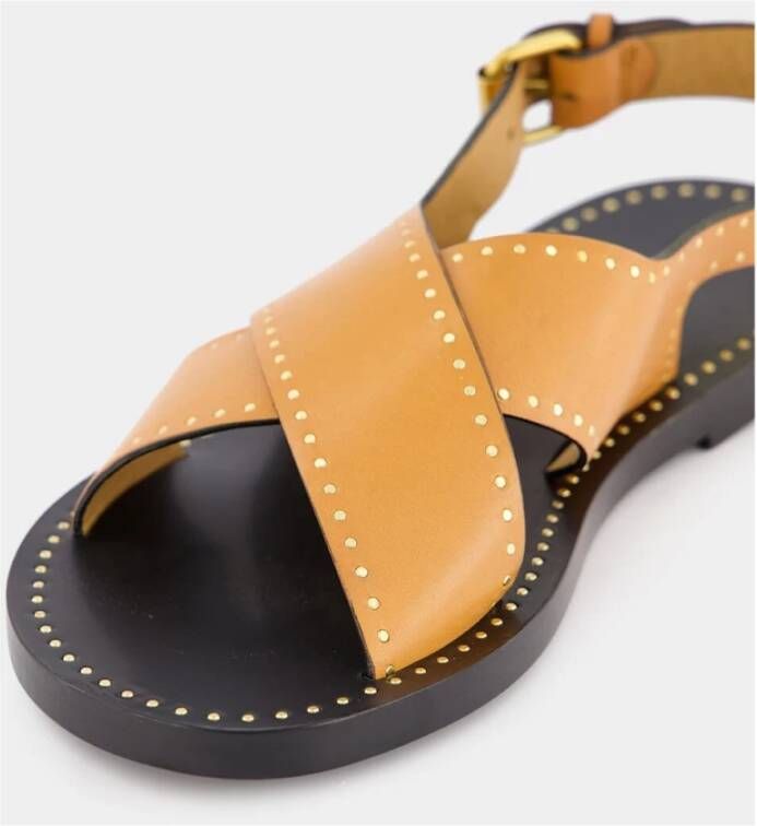Isabel Marant Bruine leren studs sandalen
