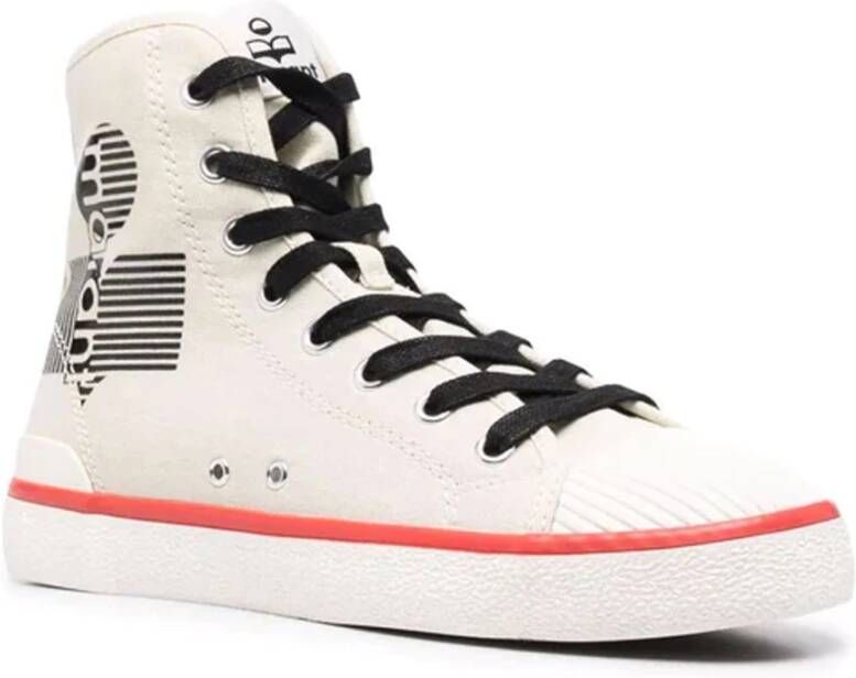 Isabel marant Canvas Sneakers met Logo Detail Beige Dames