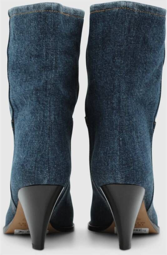 Isabel marant Cowboy Stijl Blauwe Textiel Enkellaarsjes Blue Dames