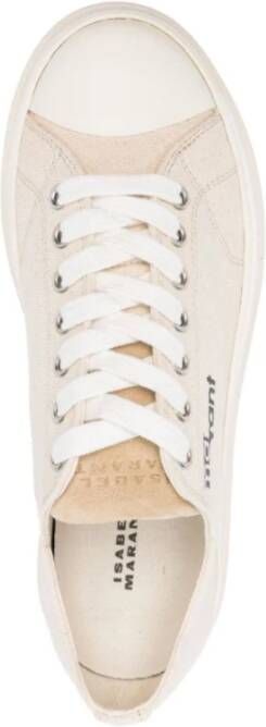 Isabel marant Ecru Low-Top Sneakers Rubberen Zool Beige Dames