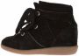 Isabel Marant Étoile Geperforeerde Suède Sleehak Sneaker Black Dames - Thumbnail 4