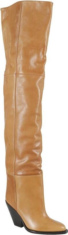 Isabel marant Gouden Leren Jas Beige Dames