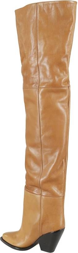 Isabel marant Gouden Leren Jas Beige Dames