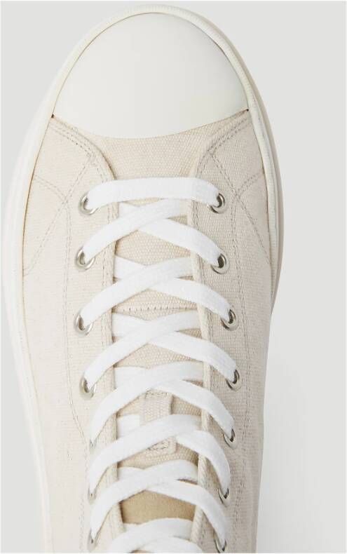 Isabel marant Hoge Top Sneakers van Katoen met Logo Print Beige Dames