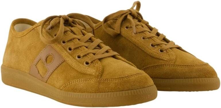 Isabel Marant Khaki Leren Sneakers Gladde Kalfsleer