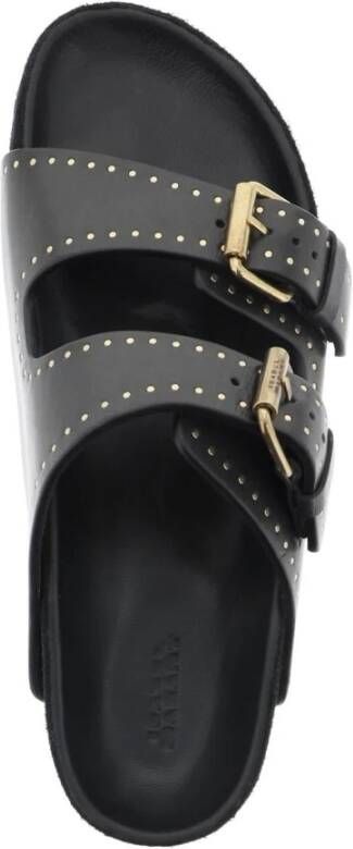 Isabel marant Leren Slides met Verstelbare Bandjes Black Dames