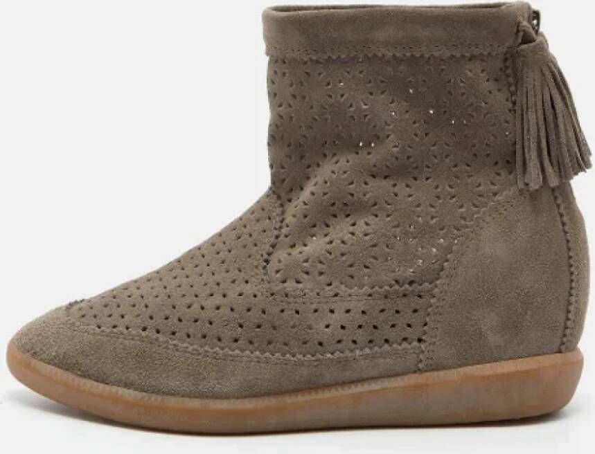 Isabel Marant Pre-owned Suede boots Gray Dames