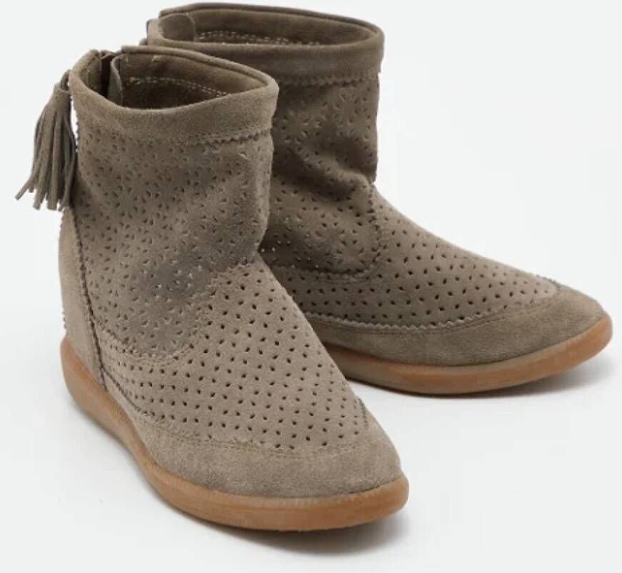 Isabel Marant Pre-owned Suede boots Gray Dames