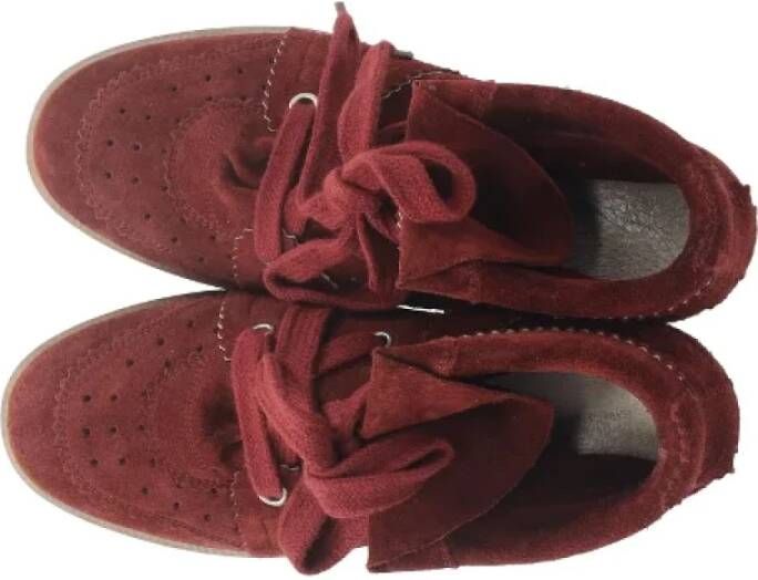 Isabel Marant Pre-owned Suede sneakers Red Dames