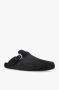 Isabel Marant Zwarte Leren Slof met Zijdetail - Thumbnail 5