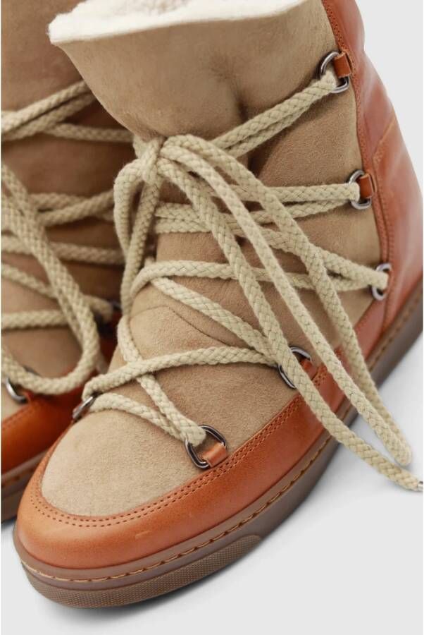 Isabel marant Kameel Snowboots met Ronde Neus en Veters Bruin Dames