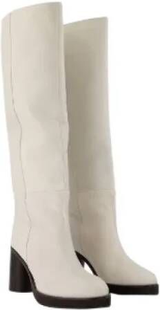 Isabel marant Witte Leren Laarzen 9 cm Hak Wit Dames