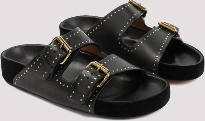 Isabel marant Zwarte Leren Sandalen met Stud Details Black Dames