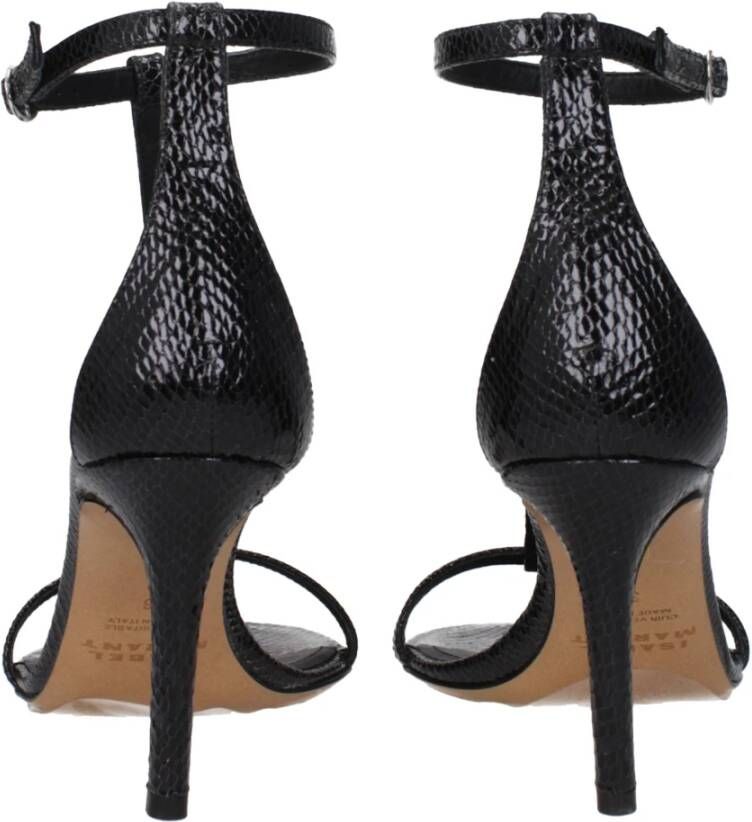 Isabel Marant Zwarte leren stilettohak sandalen