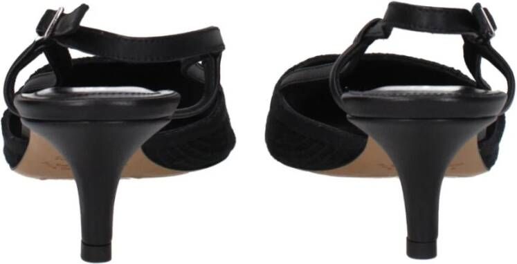 Isabel Marant Zwarte Stoffen Gesp Sandalen