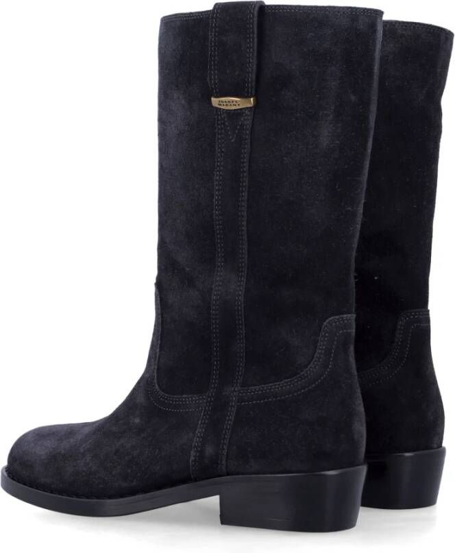 Isabel Marant Zwarte Suède Heikee Laarzen