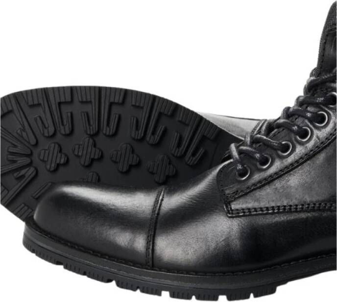 Jack & Jones Antraciet Leren Hoge Laarzen