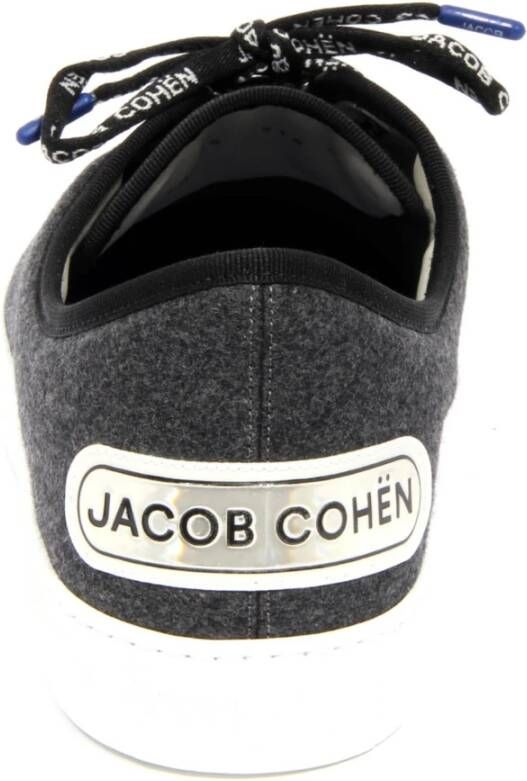 Jacob Cohën Donkergrijze Stof Leren Schoen Gemaakt in Italië