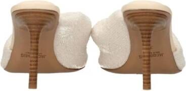 Jacquemus Beige Stoffen Sandaal met Middelhoge Hakken