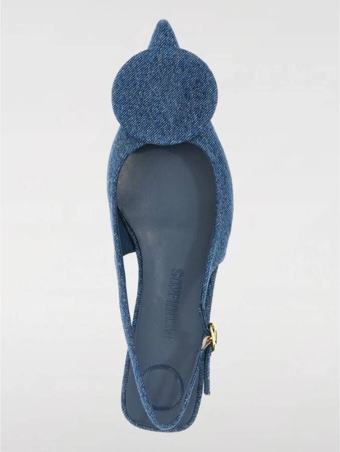 Jacquemus Blauwe Denim Slingback Ballerina`s