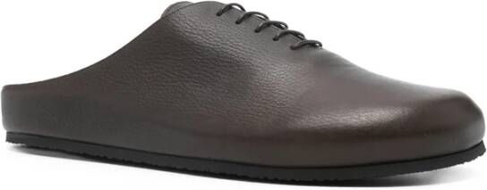 Jacquemus Bruin Leren Veterschoen Met Open Hiel