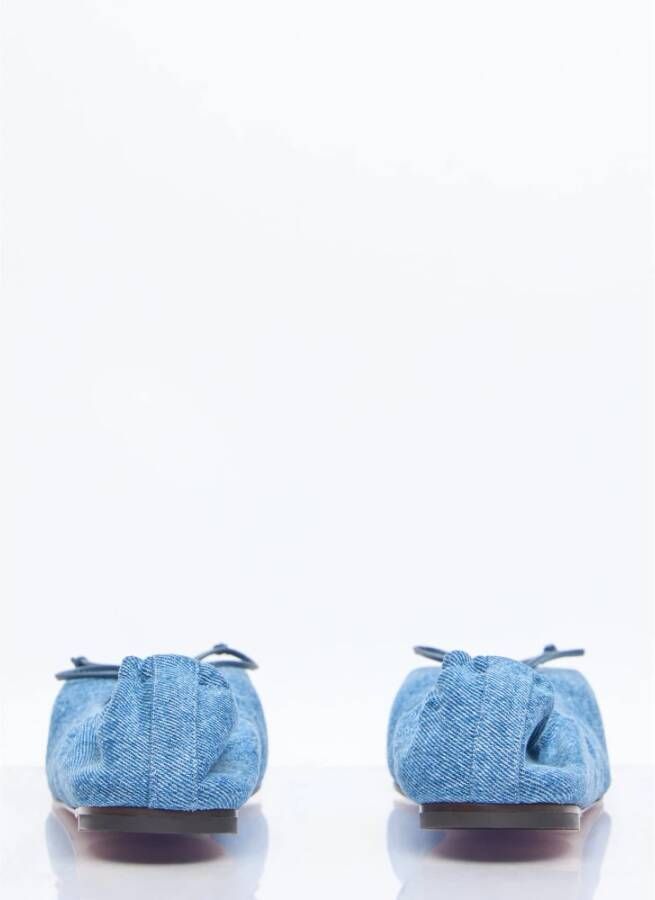 Jacquemus Denim Square Toe Ballerina Flats Blue Dames