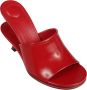 Jacquemus Rode Leren Dubbele Hak Sandalen Red Dames - Thumbnail 2
