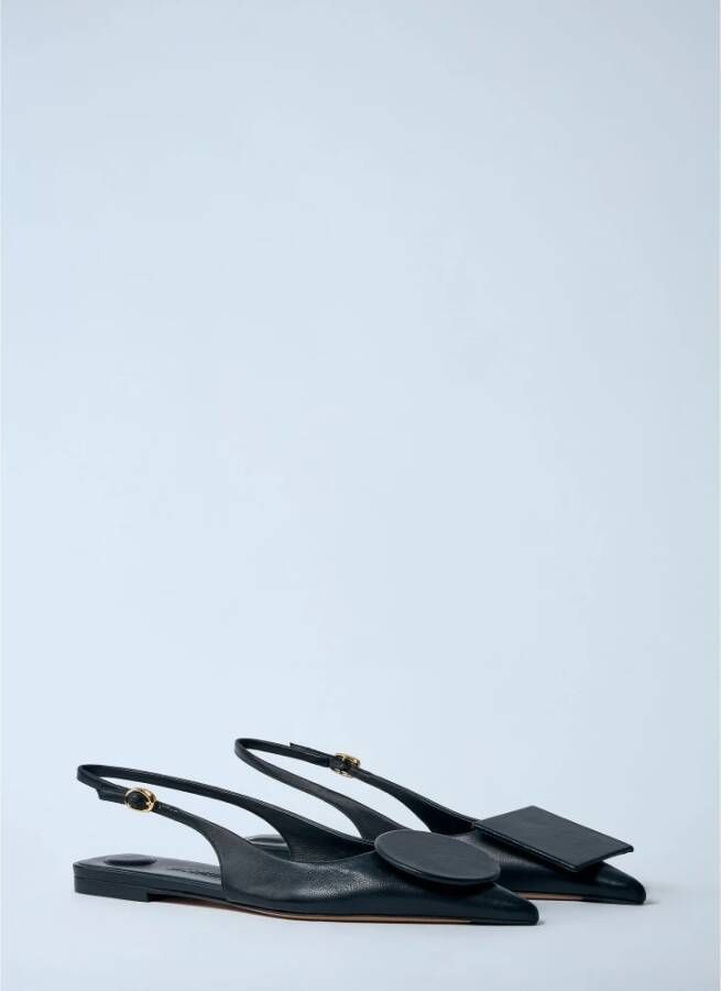 Jacquemus Duelo Leren Slingback Pumps Black Dames