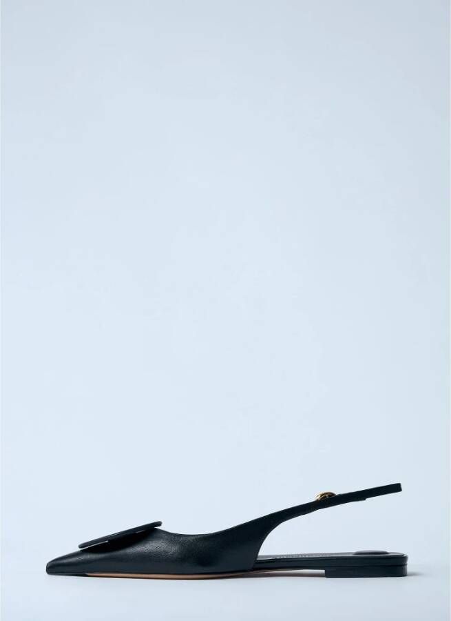 Jacquemus Duelo Leren Slingback Pumps Black Dames