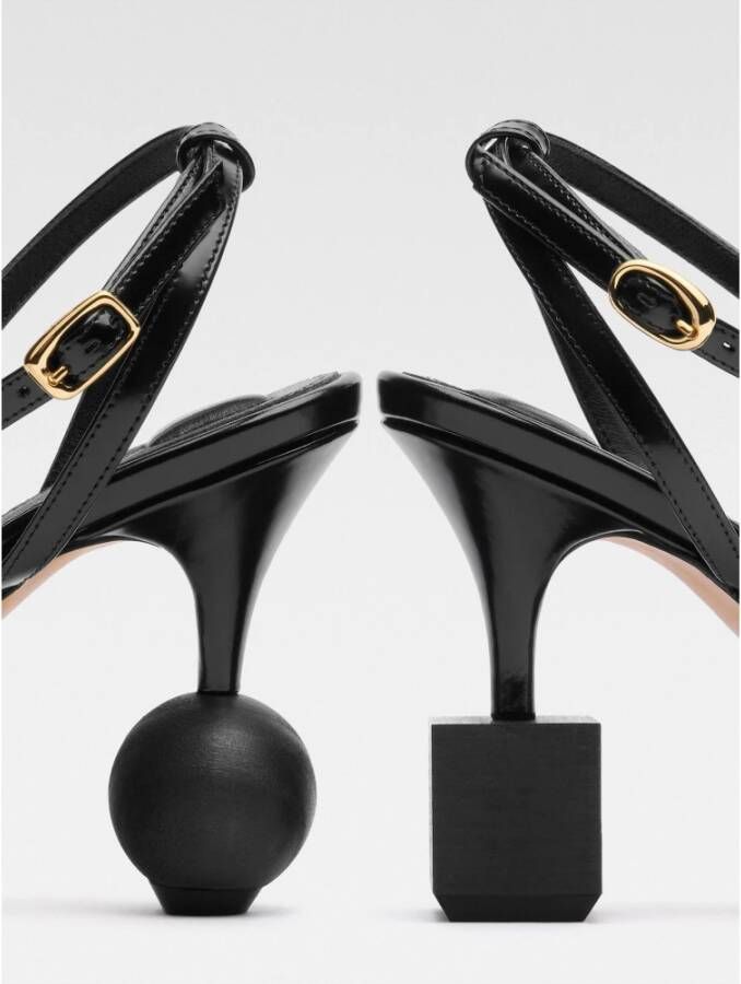 Jacquemus Geometrische Hak Zwarte Sandalen