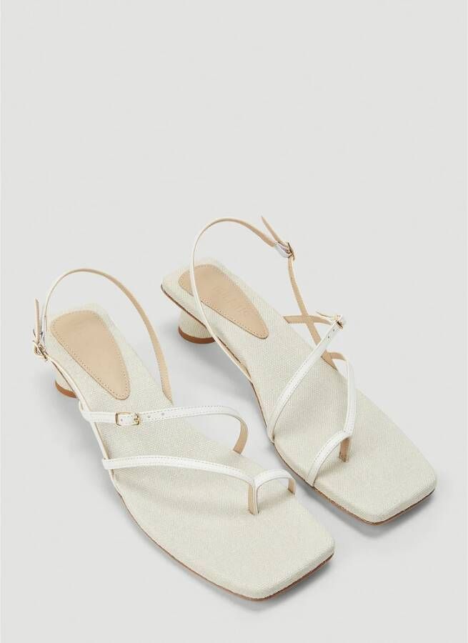 Jacquemus Gesp Lederen Plateau Sandalen White Dames