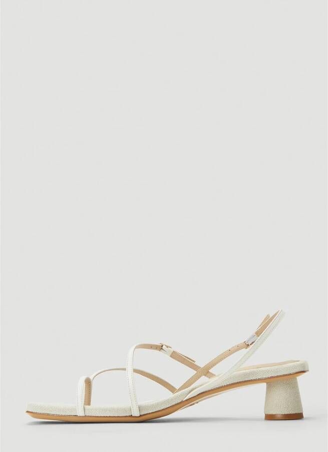 Jacquemus Gesp Lederen Plateau Sandalen White Dames