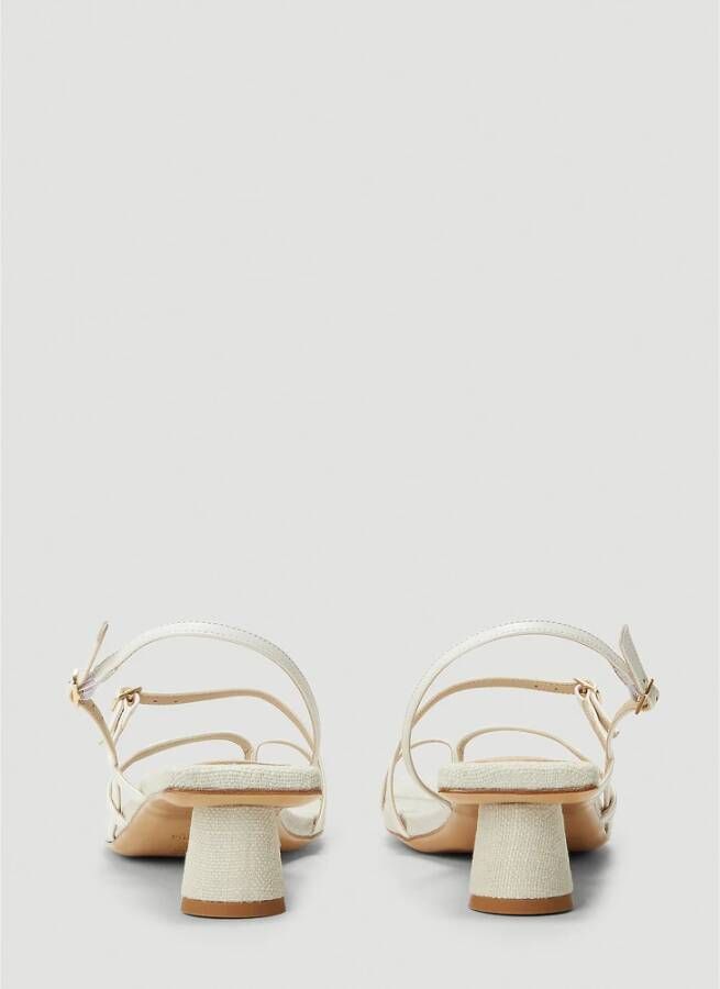 Jacquemus Gesp Lederen Plateau Sandalen White Dames