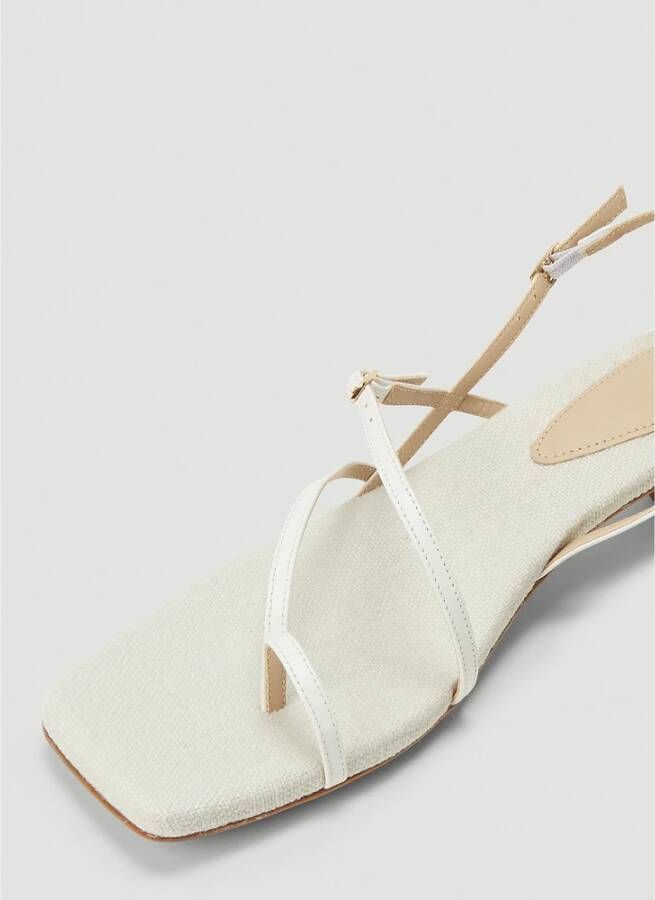Jacquemus Gesp Lederen Plateau Sandalen White Dames