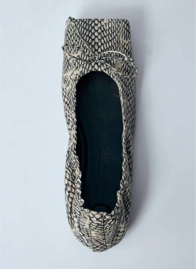 Jacquemus Gestructureerde leren ballerina flats met strik