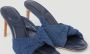 Jacquemus Denim Geweven Hakken Muiltjes Blauw Dames - Thumbnail 2