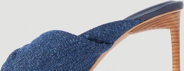 Jacquemus Denim Geweven Hakken Muiltjes Blauw Dames