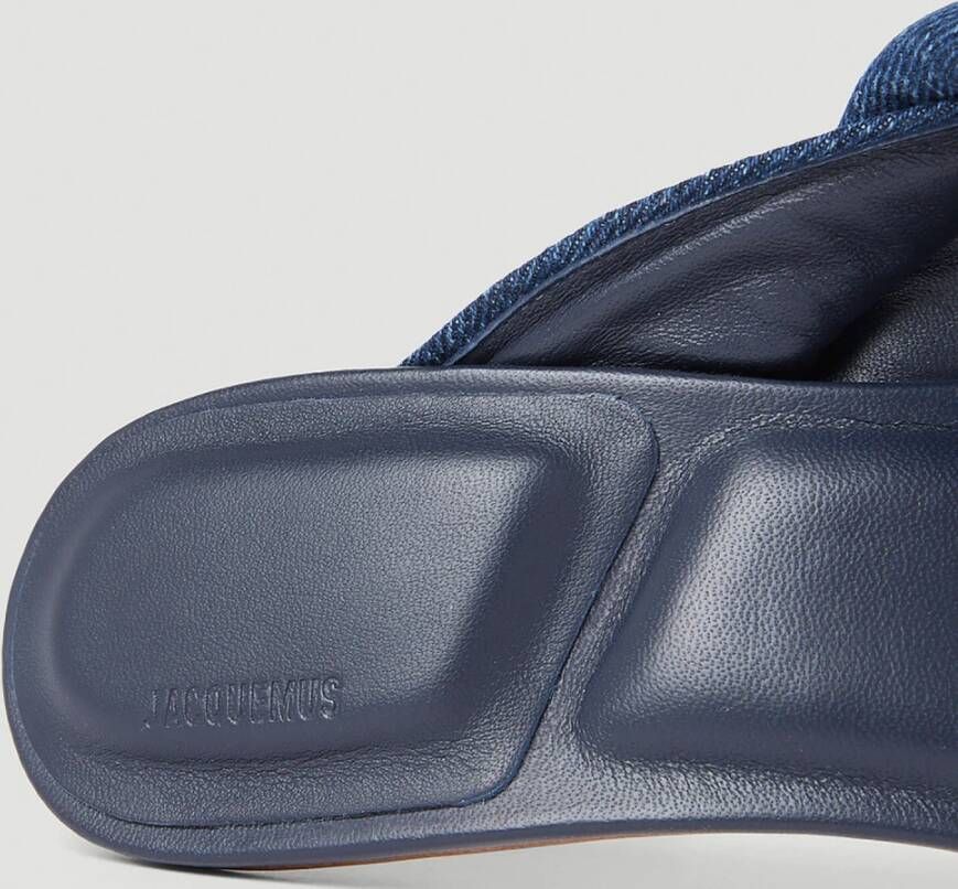 Jacquemus Denim Geweven Hakken Muiltjes Blauw Dames