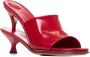 Jacquemus Rode Leren Dubbele Hak Sandalen Red Dames - Thumbnail 5