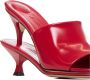 Jacquemus Rode Leren Dubbele Hak Sandalen Red Dames - Thumbnail 7