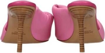Jacquemus Roze Leren Open Teen Sandalen