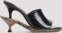 Jacquemus Sandalen Les Doubles Mules Sandals Leather Black in zwart - Thumbnail 21