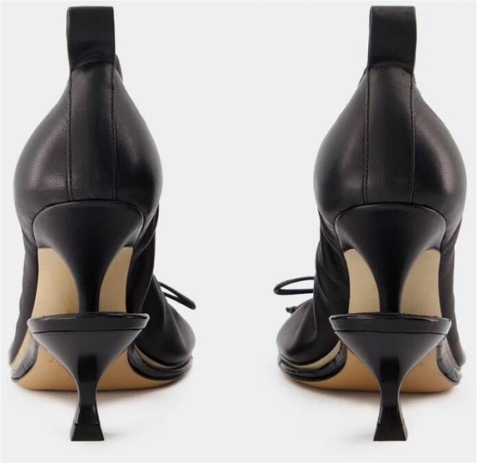 Jacquemus Zwarte Leren Ballerina Pumps Black Dames