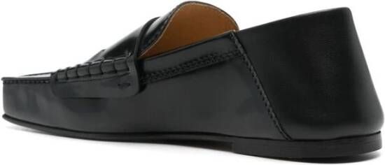 Jacquemus Zwarte Leren Instap Vierkante Neus Schoenen Black Dames