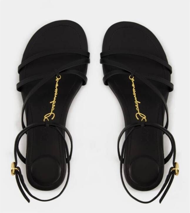 Jacquemus Zwarte leren sandalen