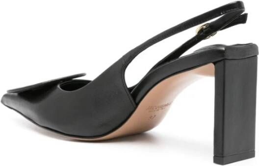 Jacquemus Zwarte leren slingback hakken Black Dames