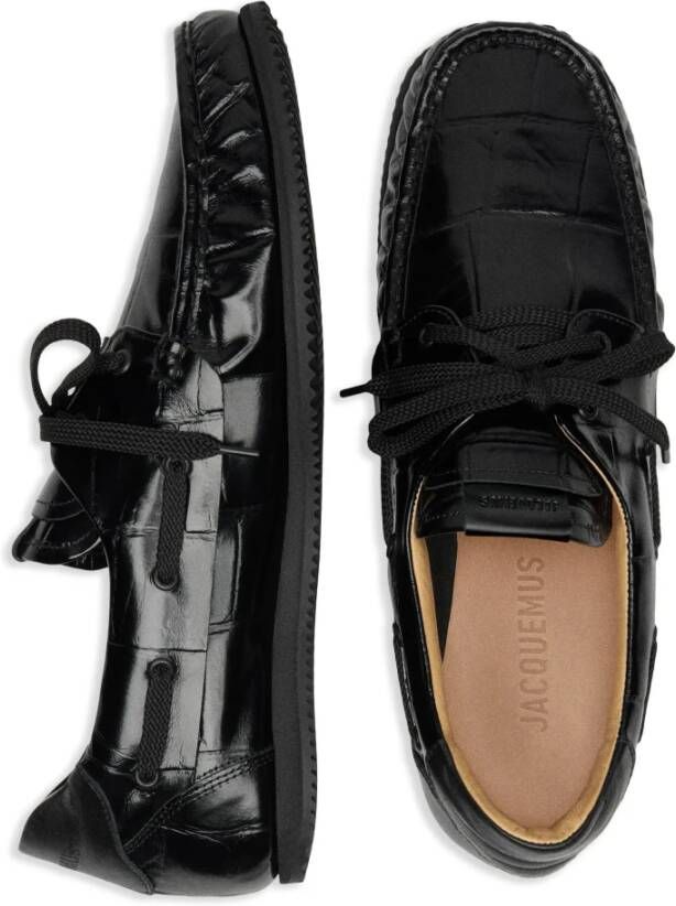 Jacquemus Zwarte platte leren schoenen